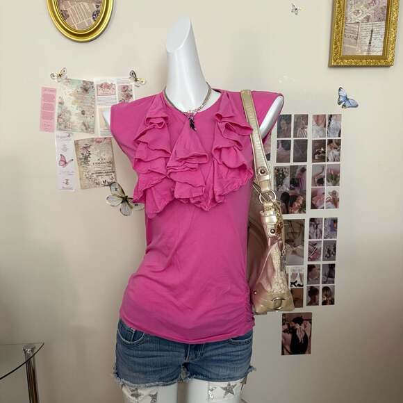 Ralph Lauren Sport Tops - Ralph Lauren Sport Pink Ruffled Sleeveless Top Size Small